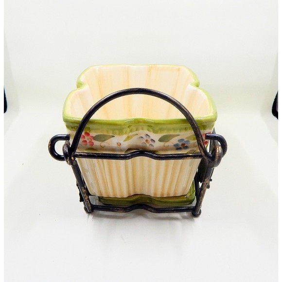 Temp-Tations By Tara Petals Baking Serving Dish Trivet Wire Basket - Picture 3 of 11